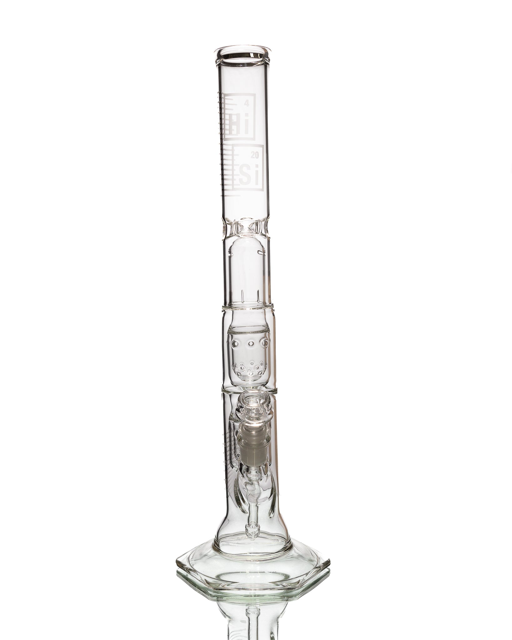 HiSi Glass - 18" Straight Tube - Triple U Perc