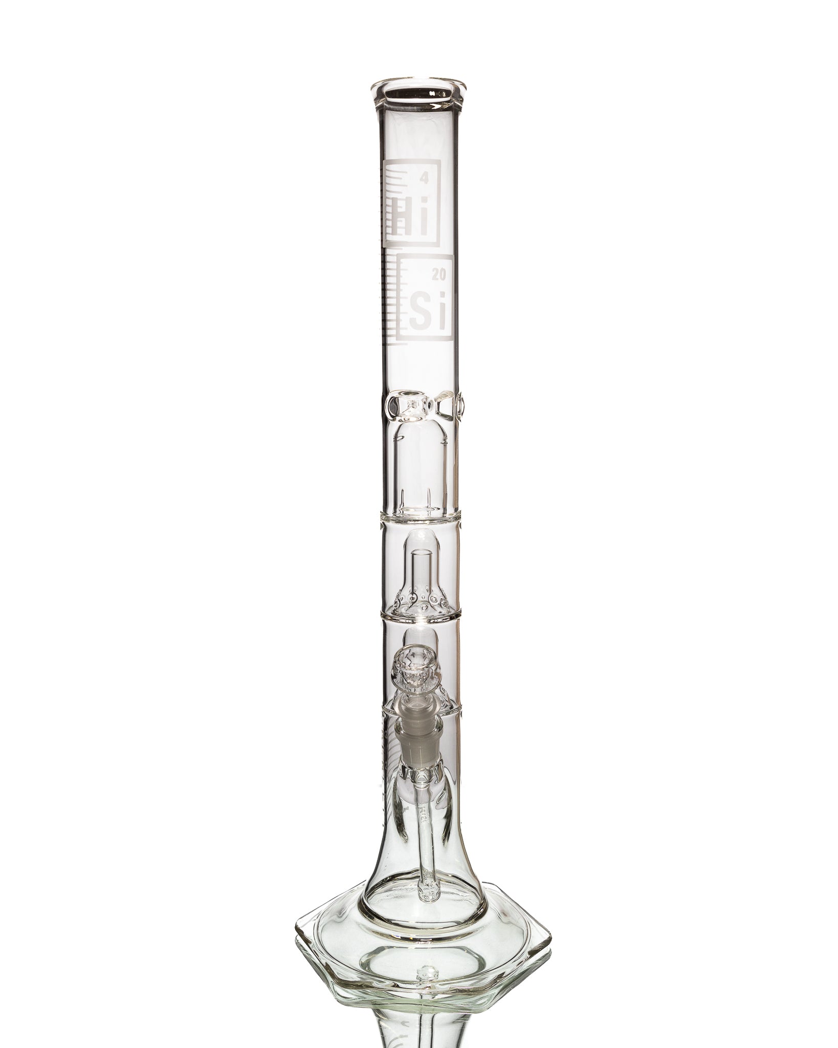 HiSi Glass - 21" Straight Tube - Triple Mushroom Perk