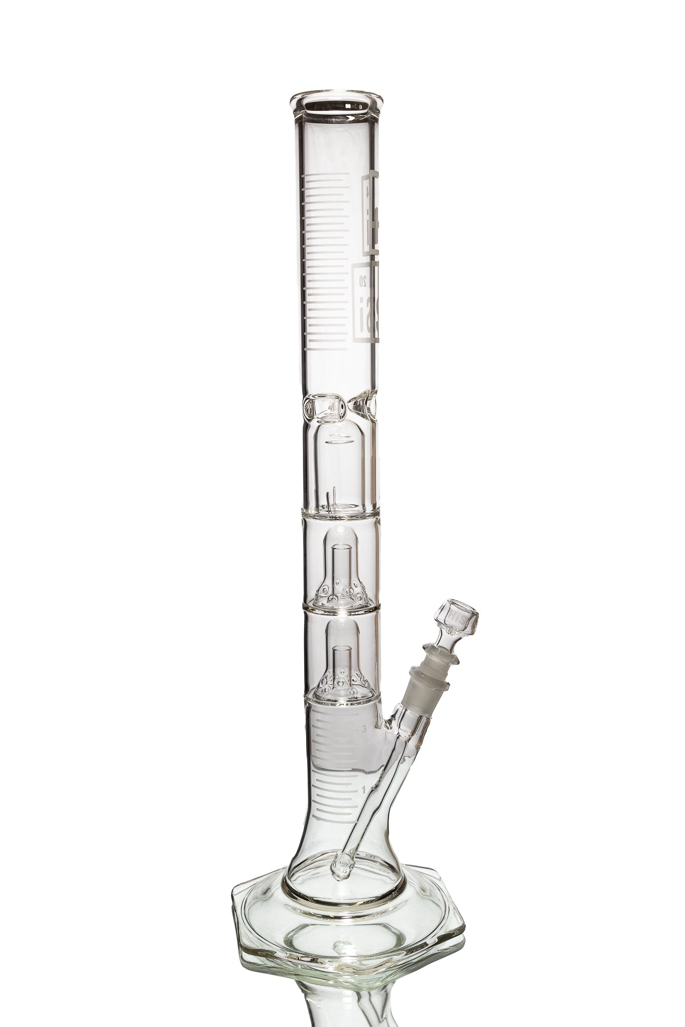 HiSi Glass - 21" Straight Tube - Triple Mushroom Perk