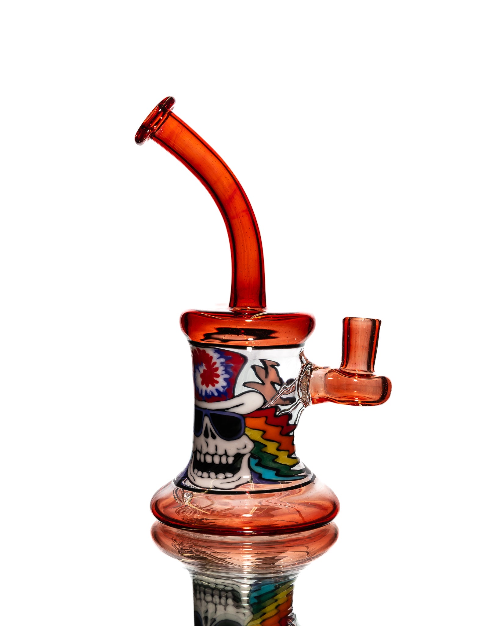 Windstar Glass - Bent Jammer - Rainbow Skull