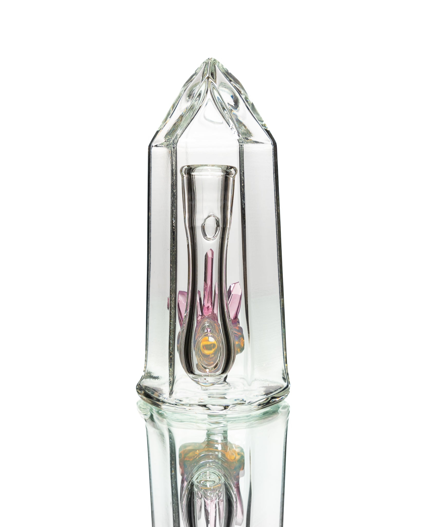 Digger Glass - Pink/Clear Crystal Bubbler