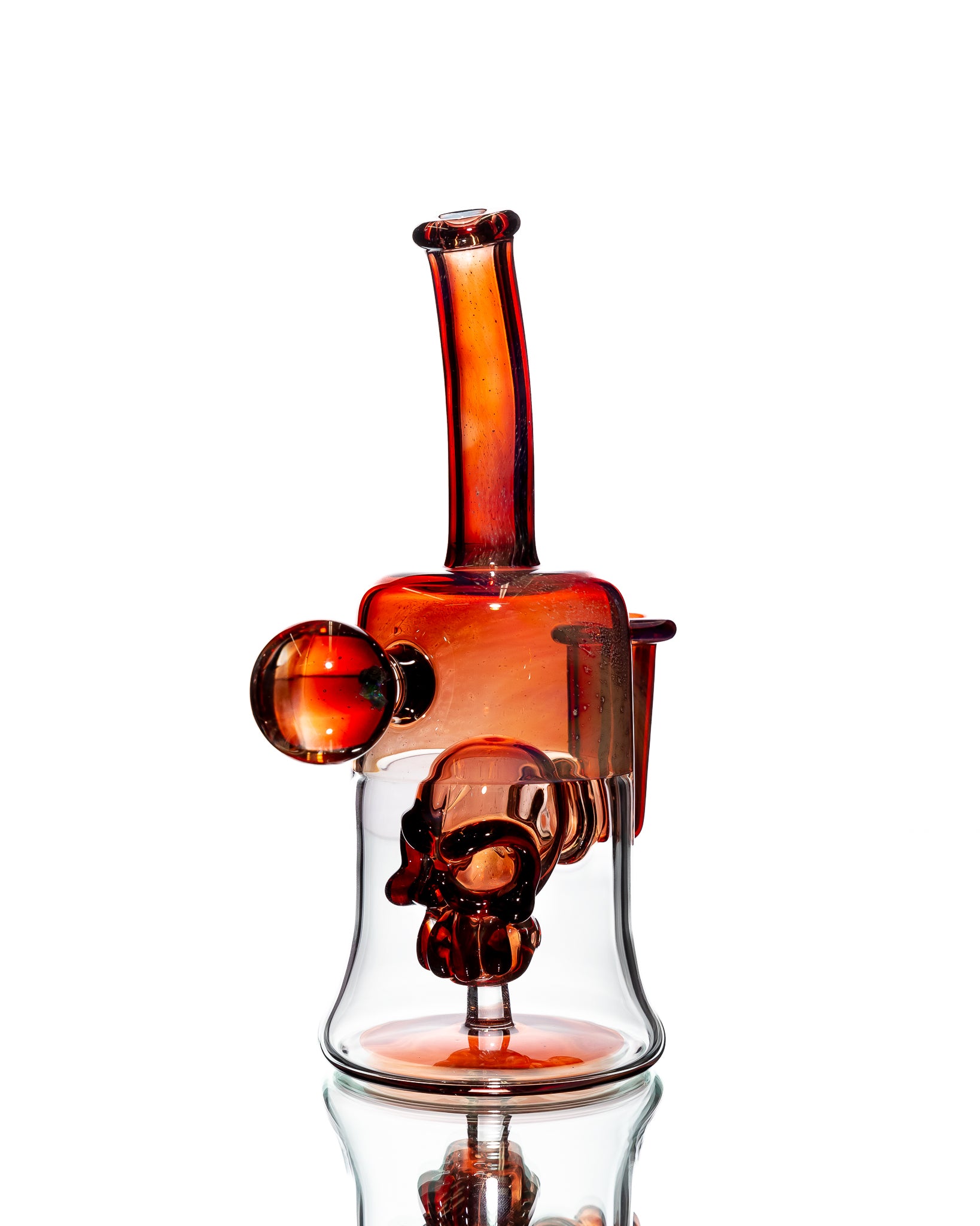 Flavourtown Glass - Skull Perc Rig - Maroon