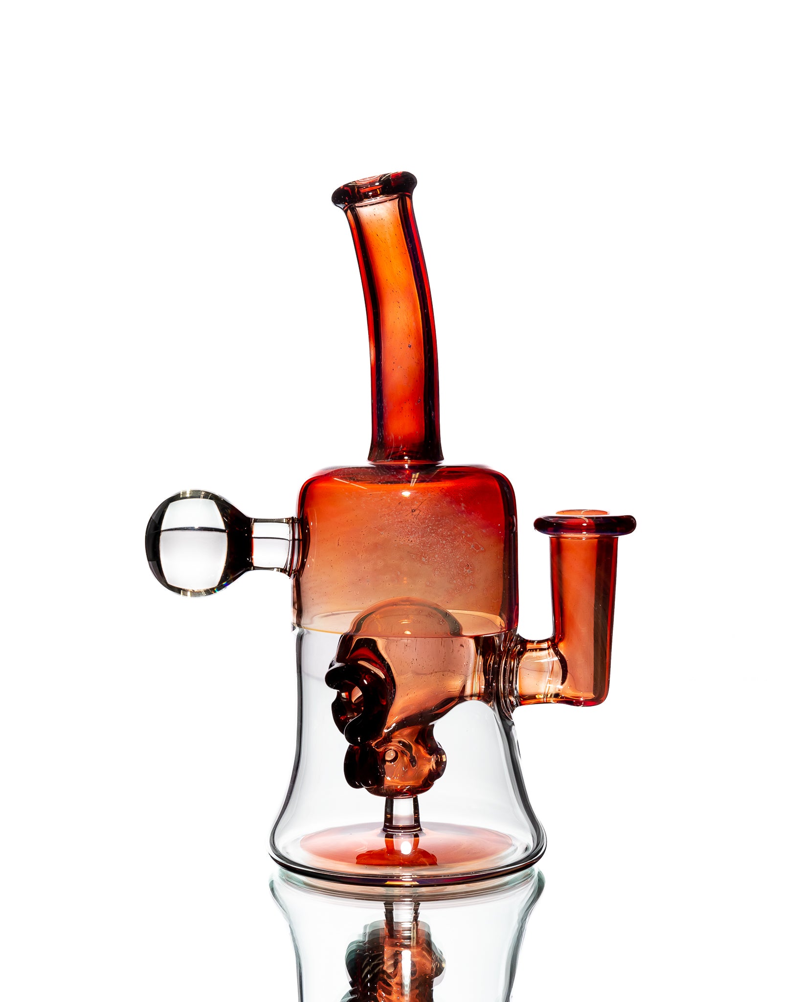 Flavourtown Glass - Skull Perc Rig - Maroon