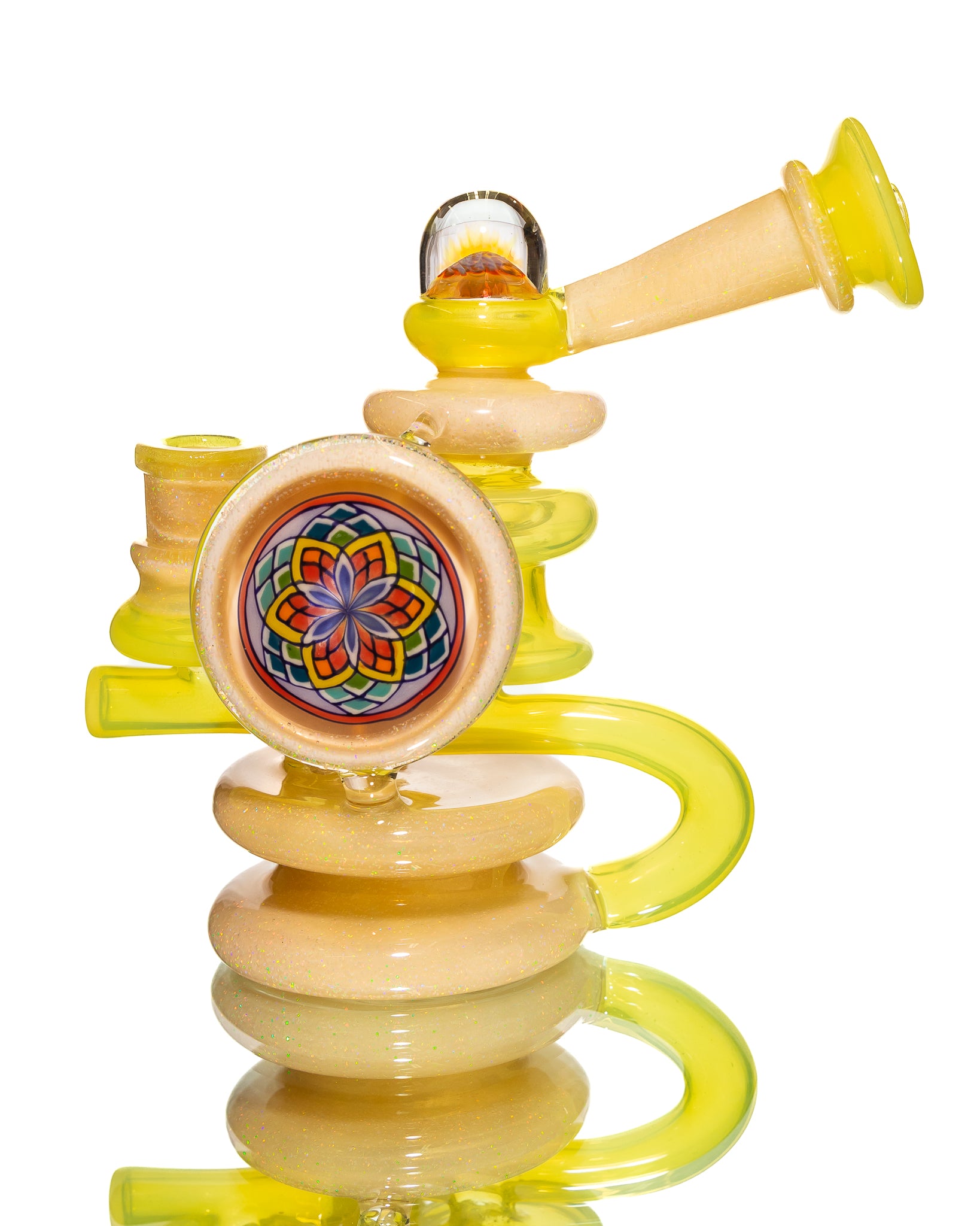 Freeek Glass - Single Uptake Terpcycler - Yellow & Tan