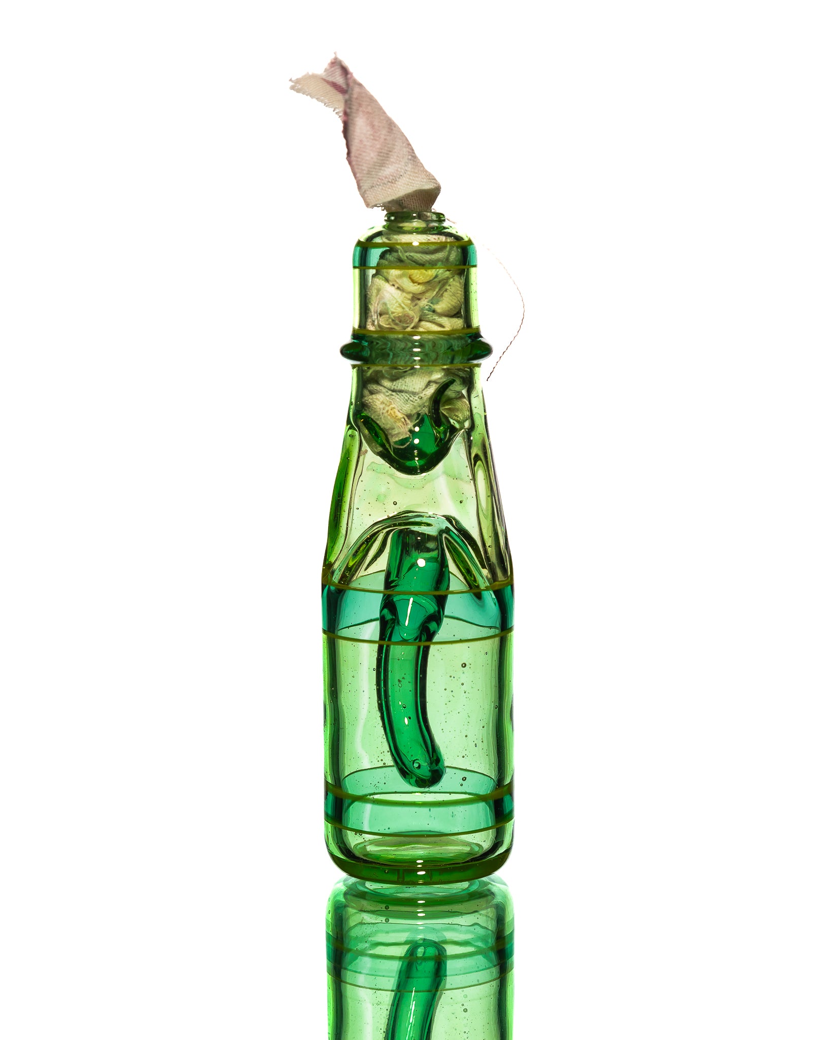 Jack Blew Glass - Mini Ramune Bottle - Green