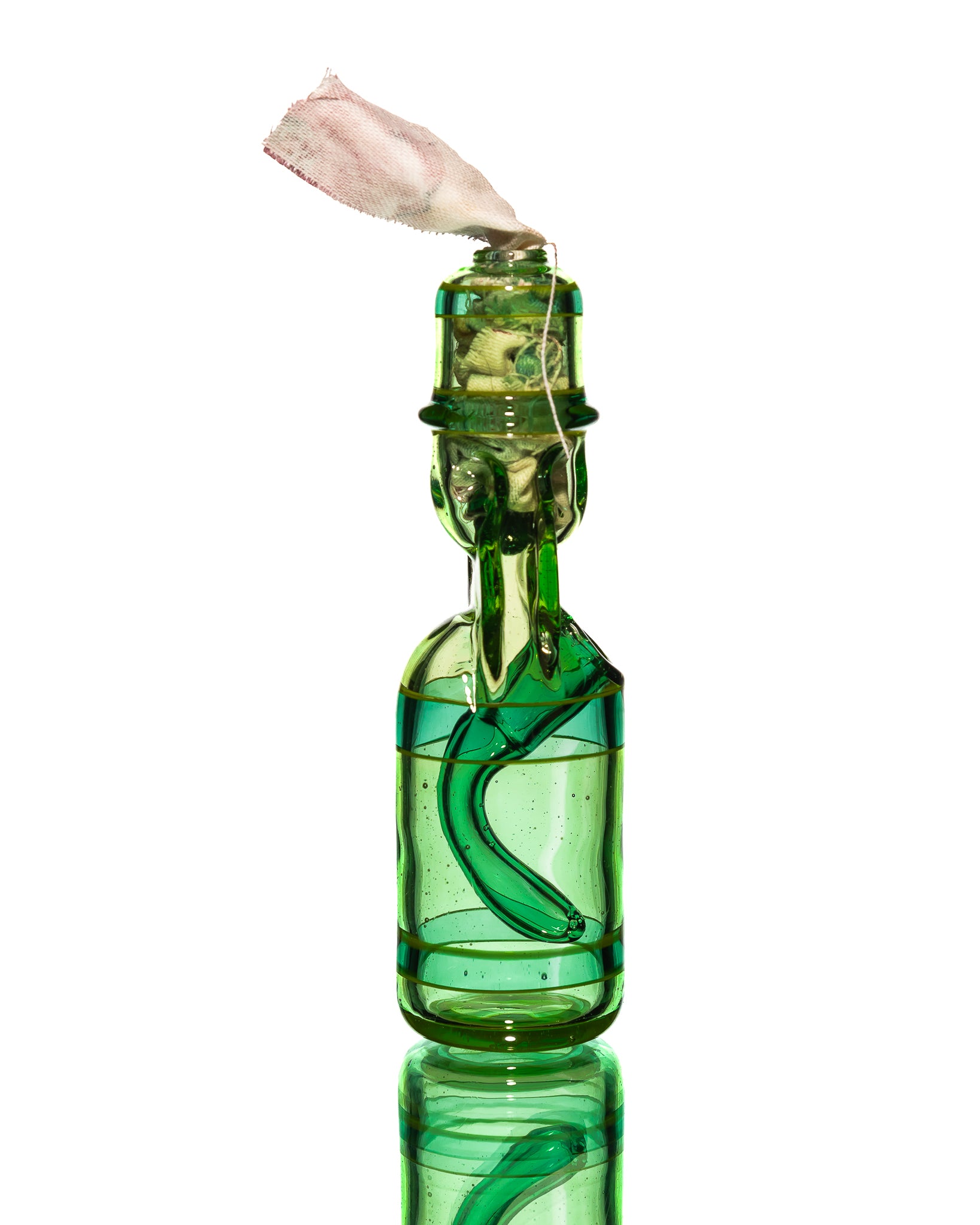 Jack Blew Glass - Mini Ramune Bottle - Green