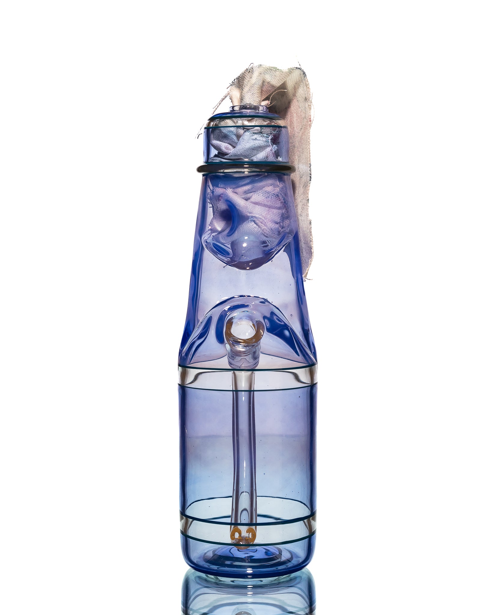 Jack Blew Glass - Full Size Ramune Bottle - Blue & Clear