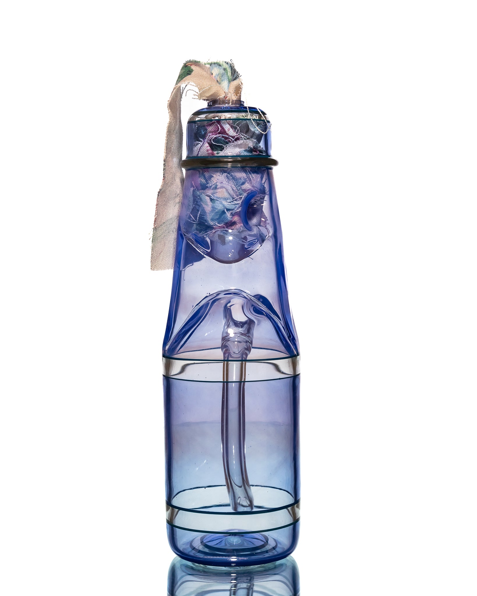 Jack Blew Glass - Full Size Ramune Bottle - Blue & Clear