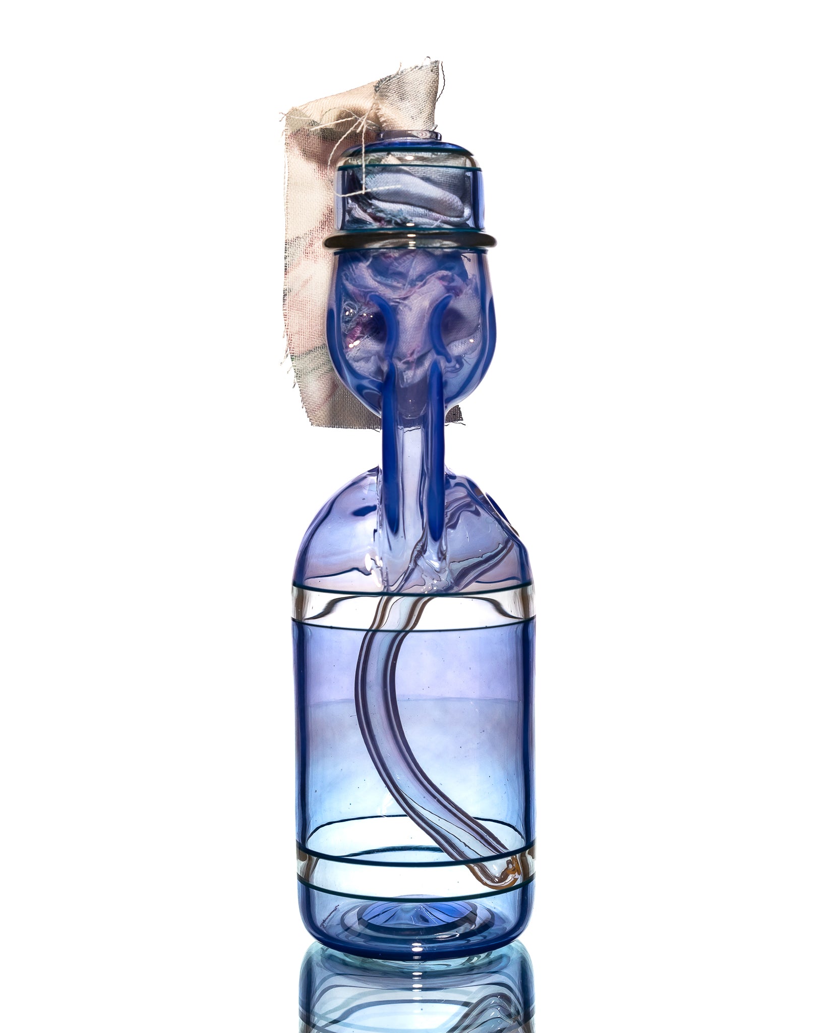 Jack Blew Glass - Full Size Ramune Bottle - Blue & Clear