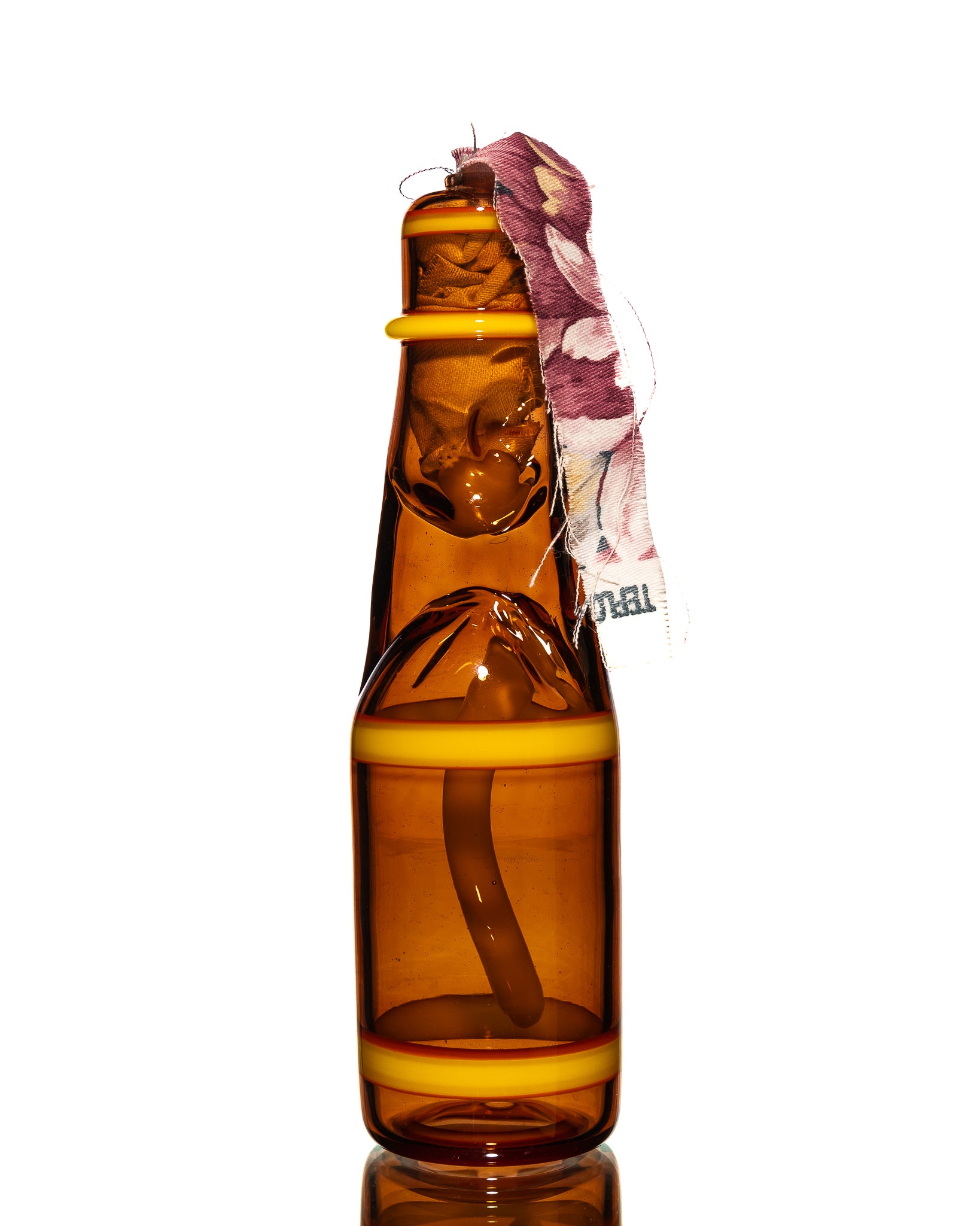 Jack Blew Glass - Full Size Ramune Bottle - Orange & Yellow