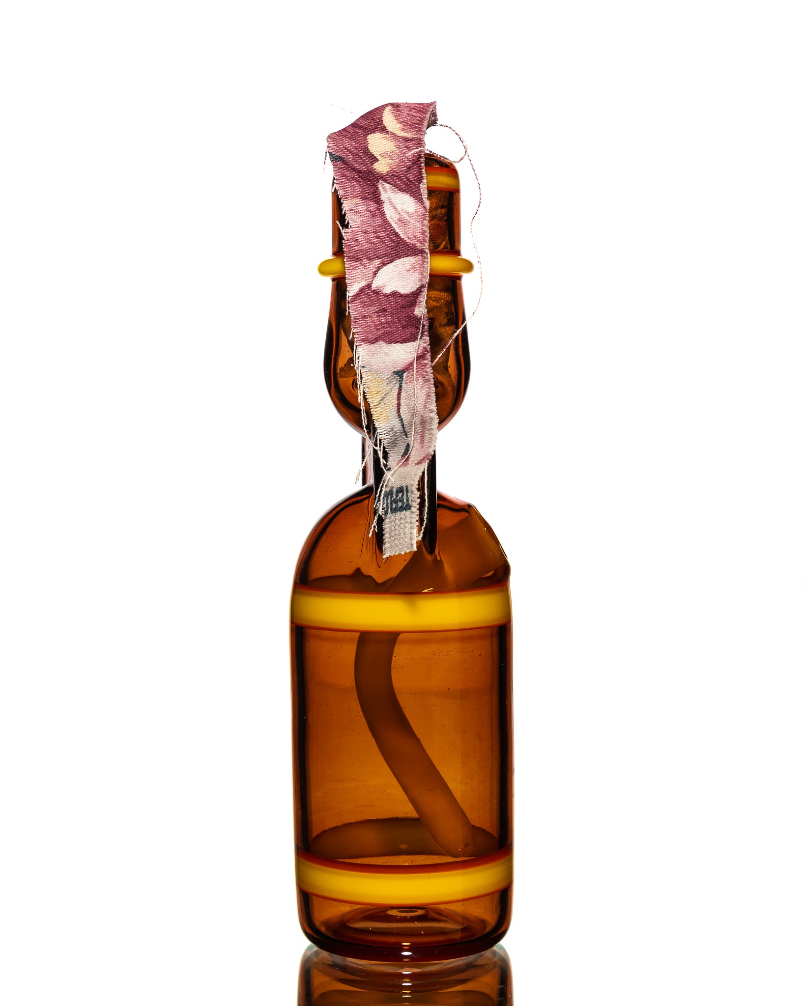 Jack Blew Glass - Full Size Ramune Bottle - Orange & Yellow