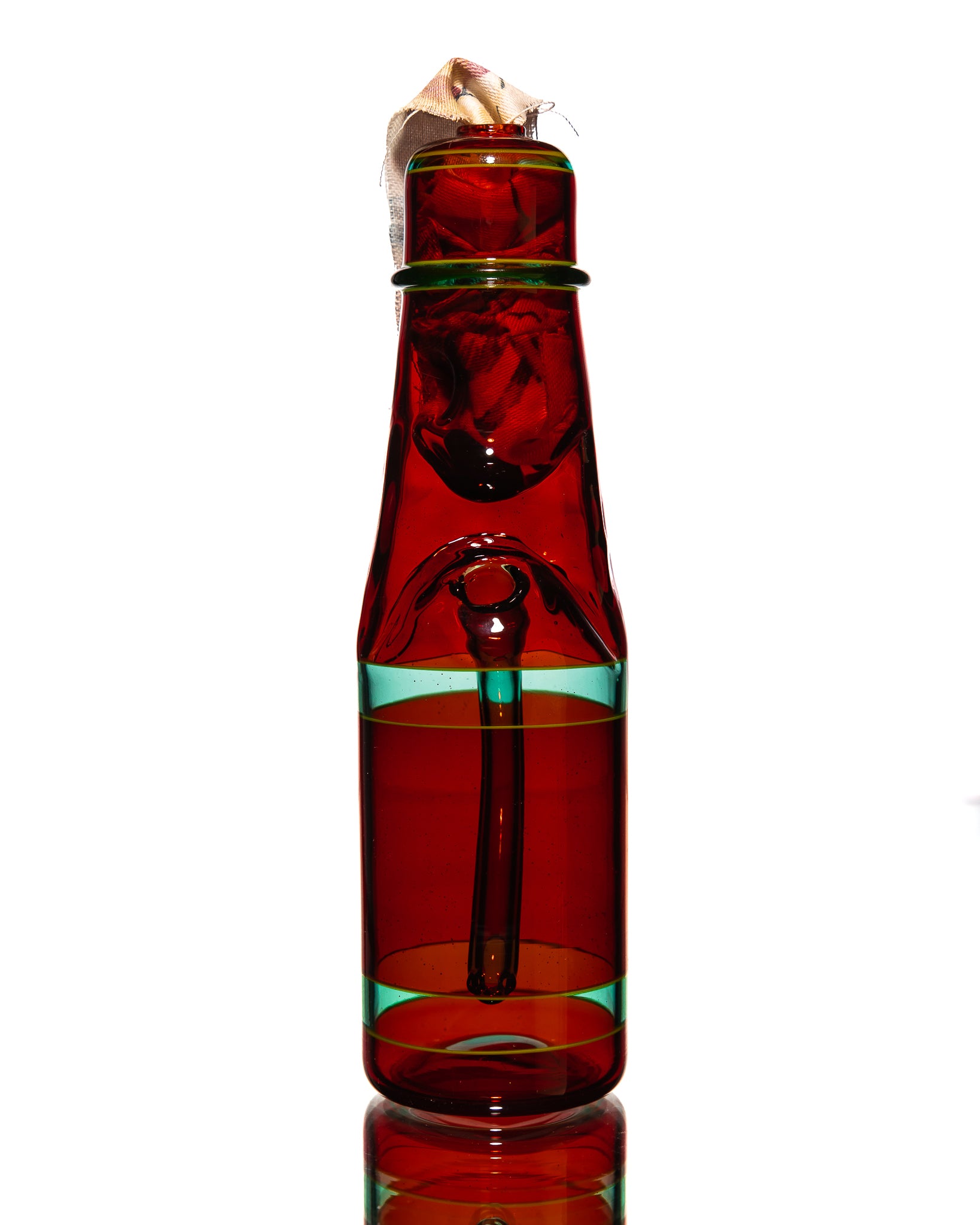 Jack Blew Glass - Full Size Ramune Bottle - Red & Blue