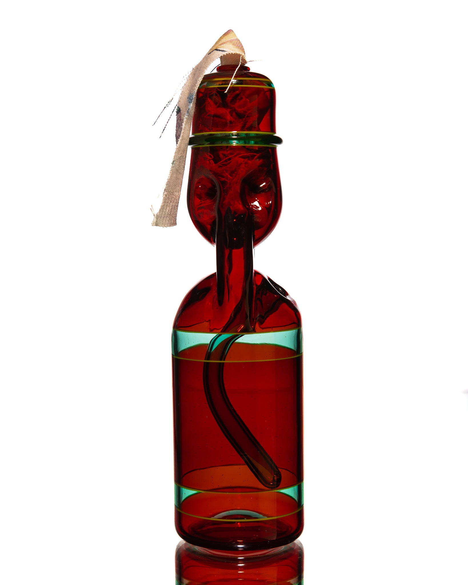 Jack Blew Glass - Full Size Ramune Bottle - Red & Blue