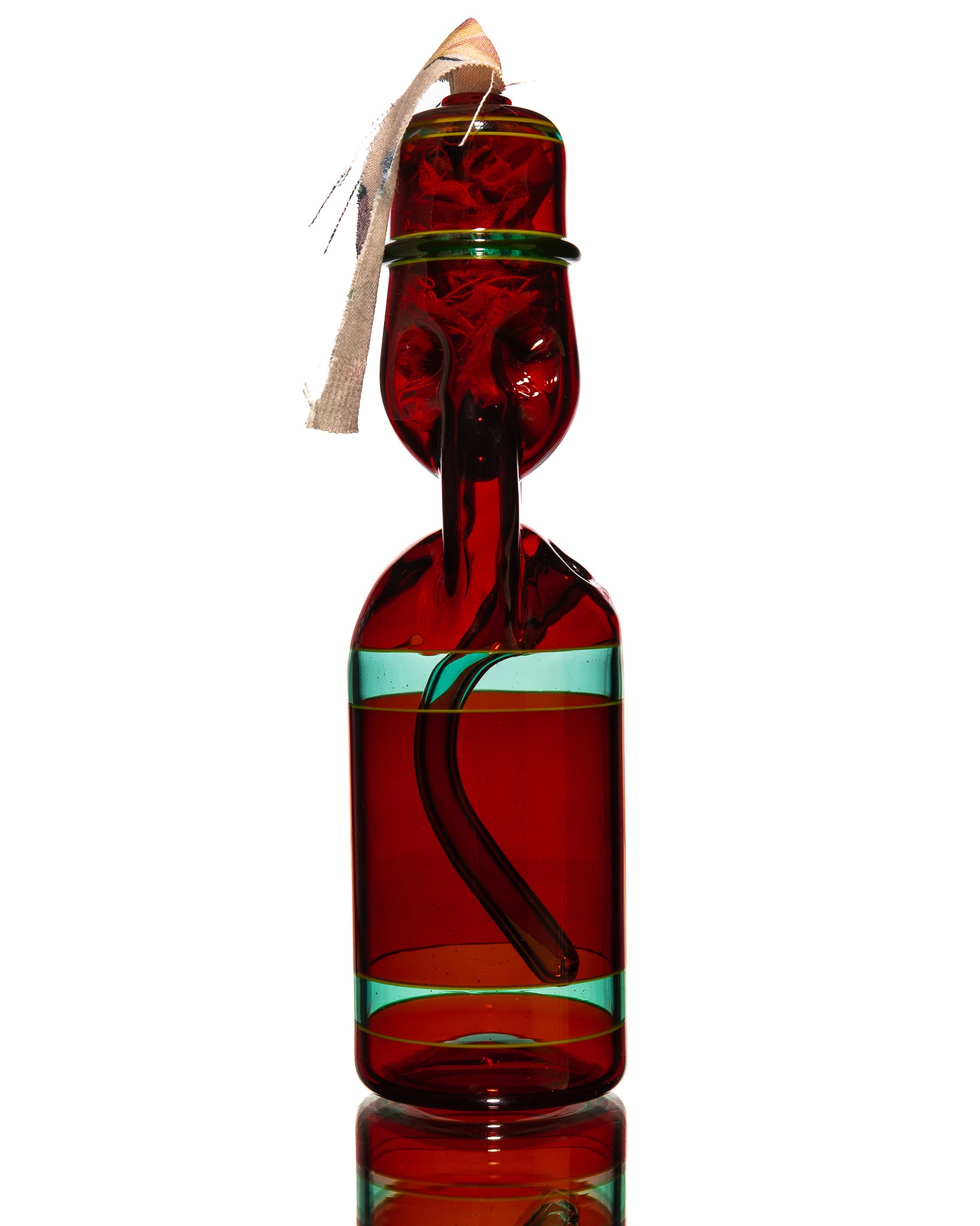 Jack Blew Glass - Full Size Ramune Bottle - Red & Blue
