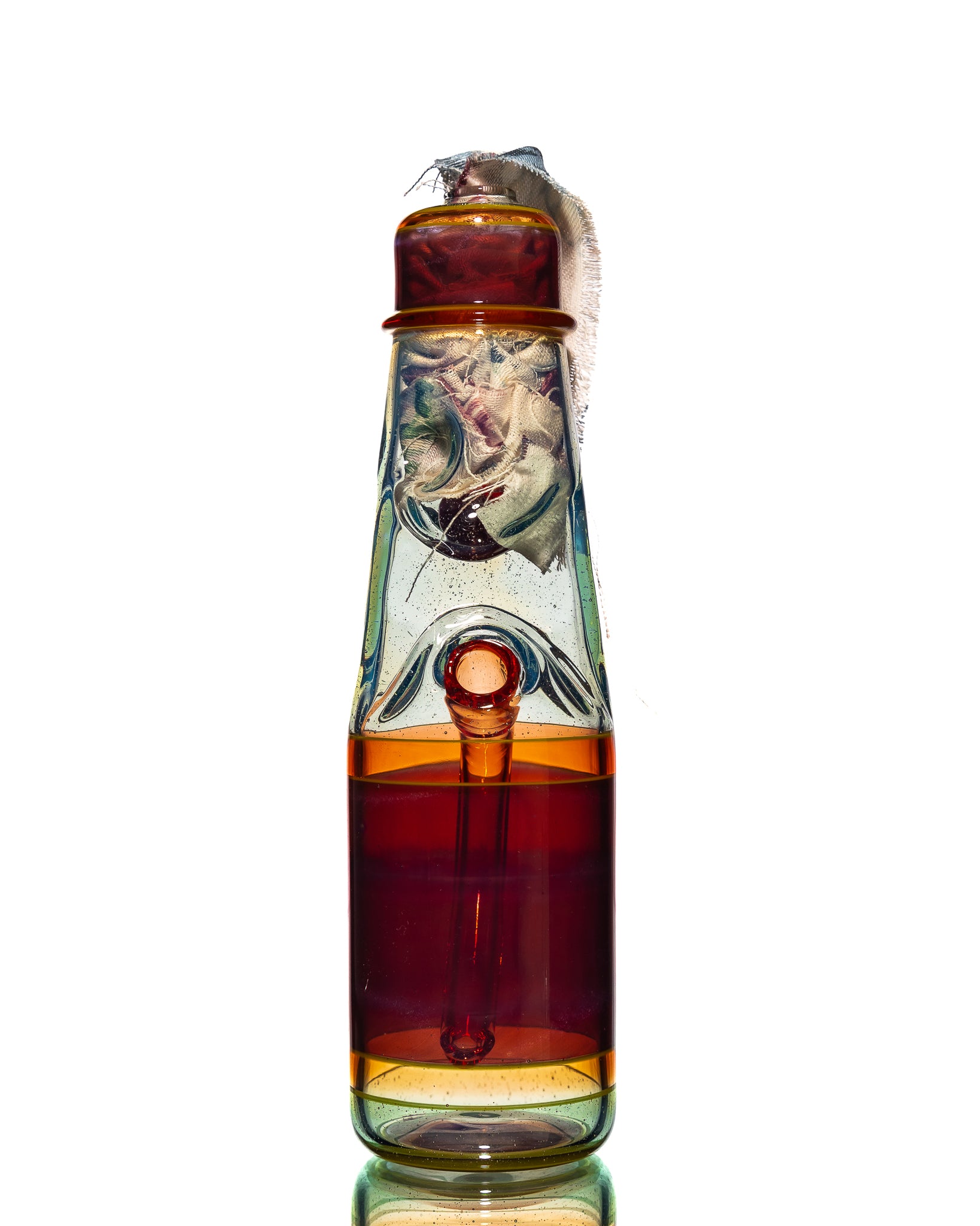 Jack Blew Glass - Full Size Ramune Bottle - Blue & Red (UV)