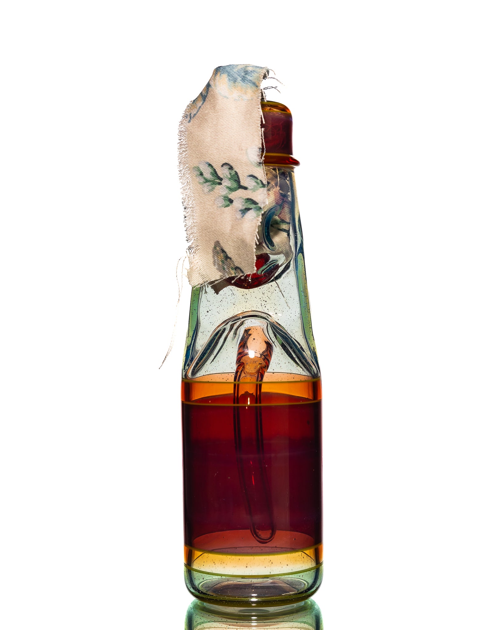 Jack Blew Glass - Full Size Ramune Bottle - Blue & Red (UV)