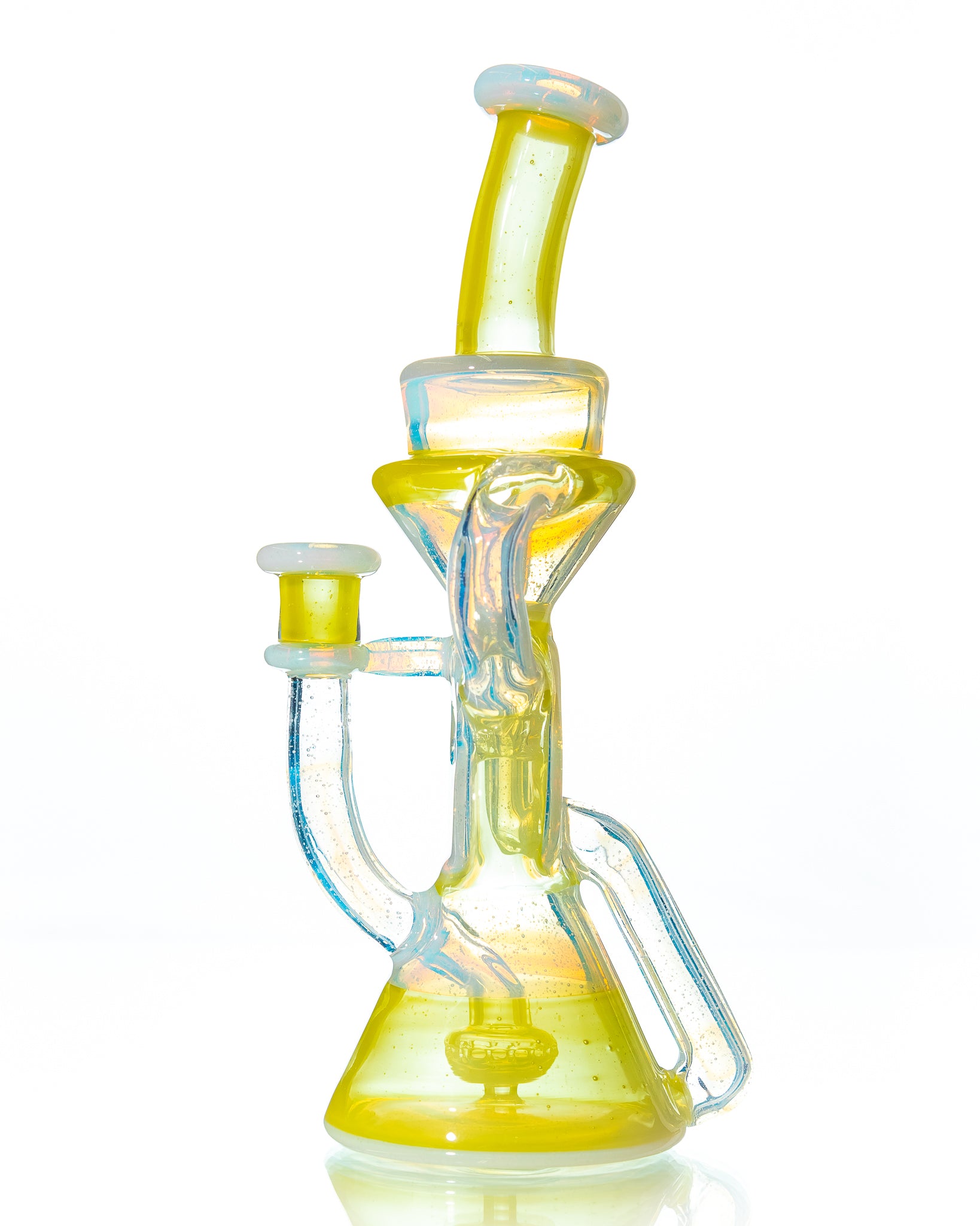 A1 Glass - Yellow/Light Blue Recycler (Dual Uptake)