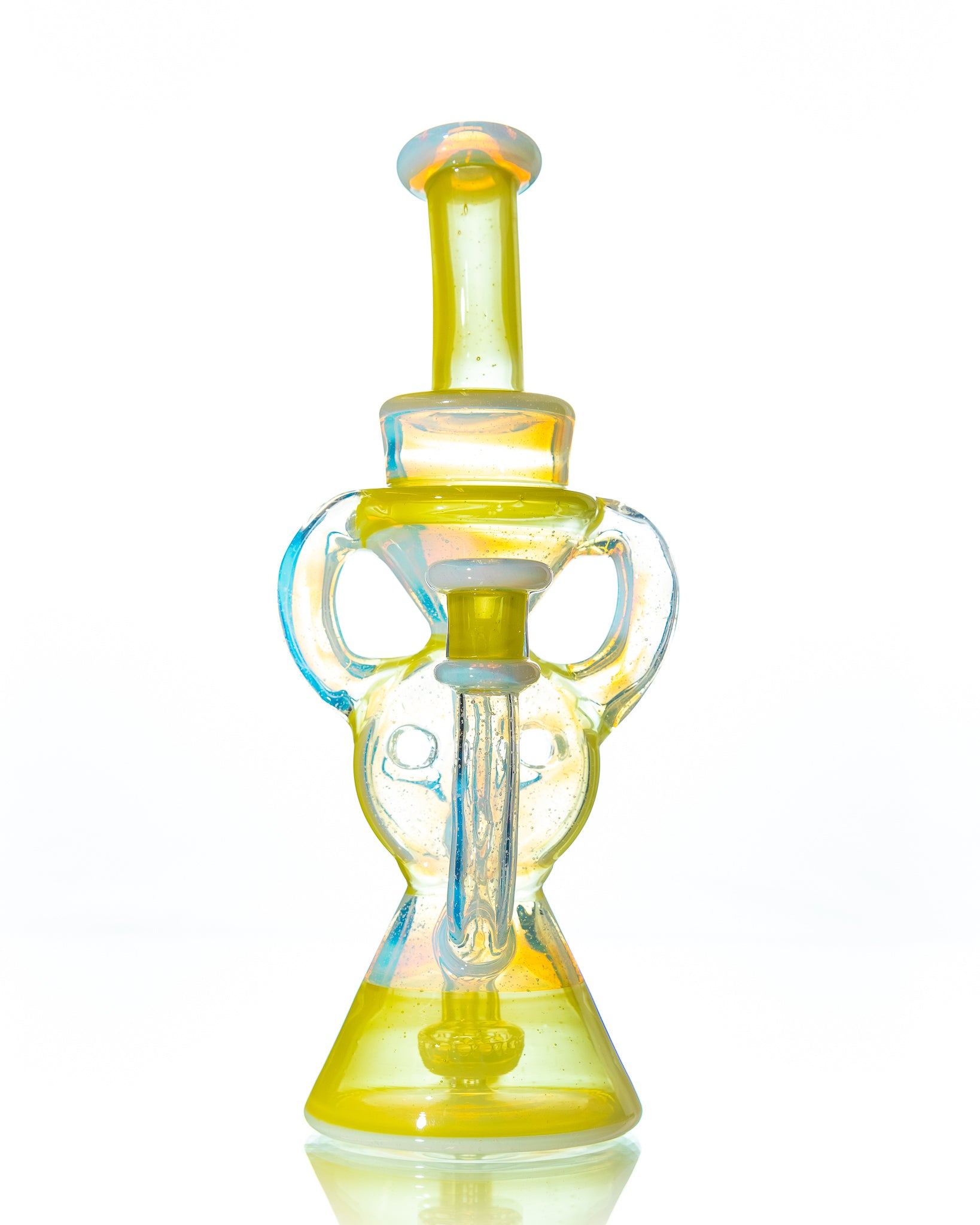 A1 Glass - Yellow/Light Blue Recycler (Dual Uptake)