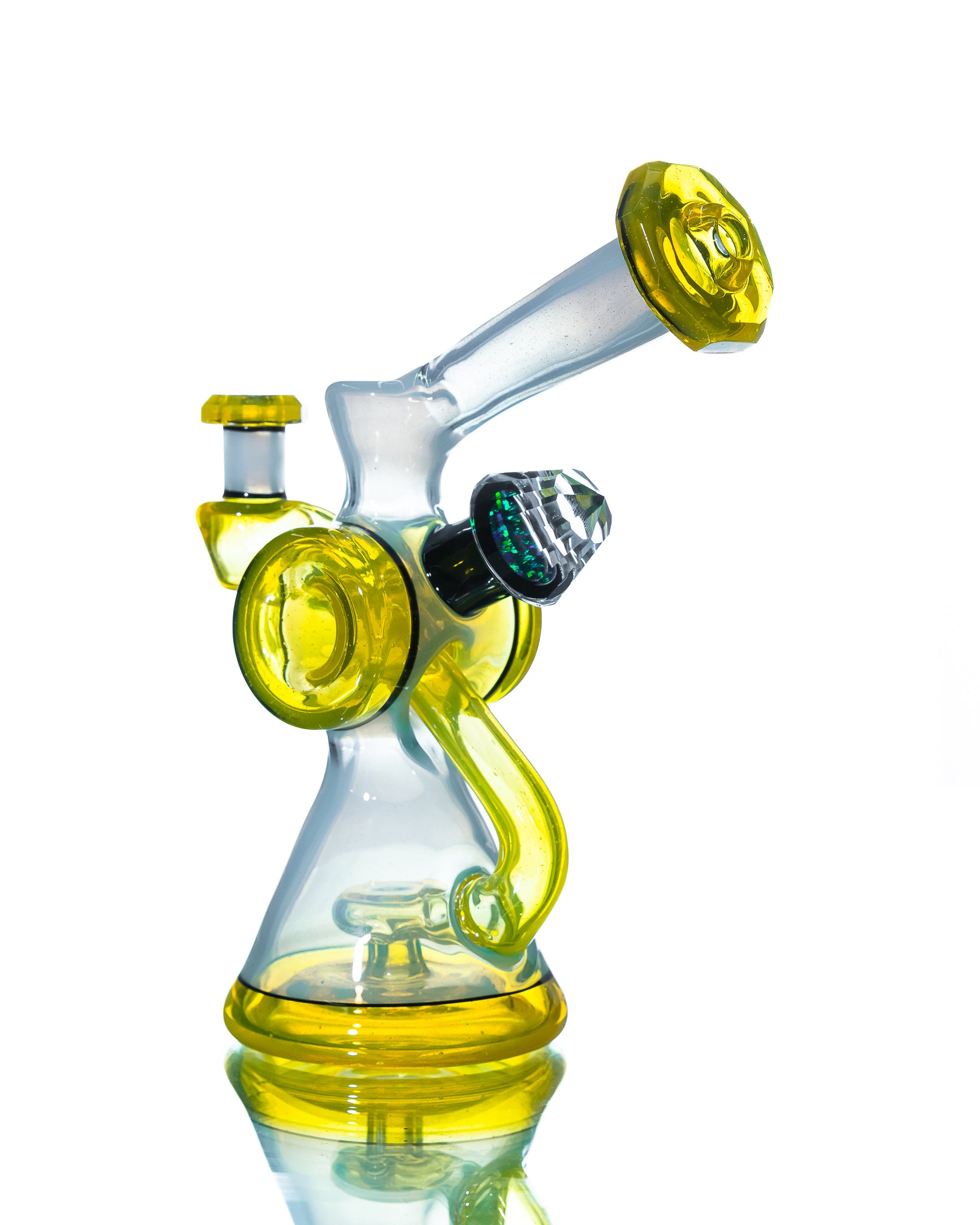 Bowman Glass - Bubble Dumper - Light Blue & Yellow