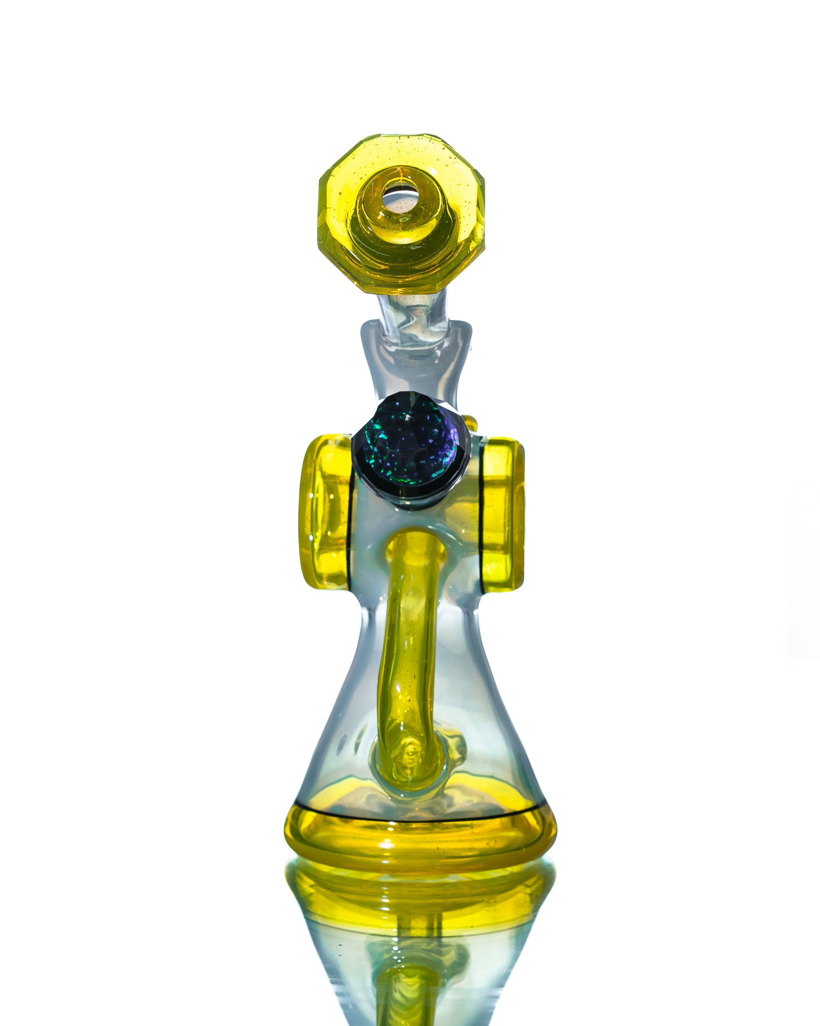 Bowman Glass - Light Blue/Yellow Bubble Dumper