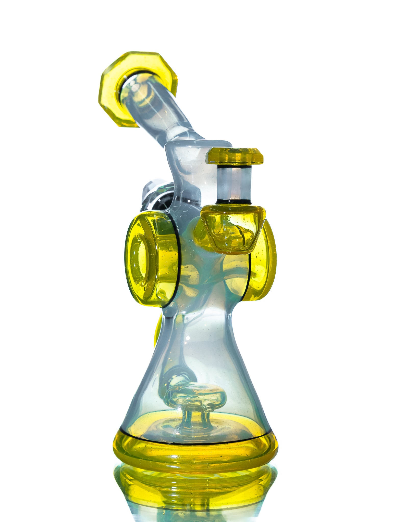 Bowman Glass - Bubble Dumper - Light Blue & Yellow