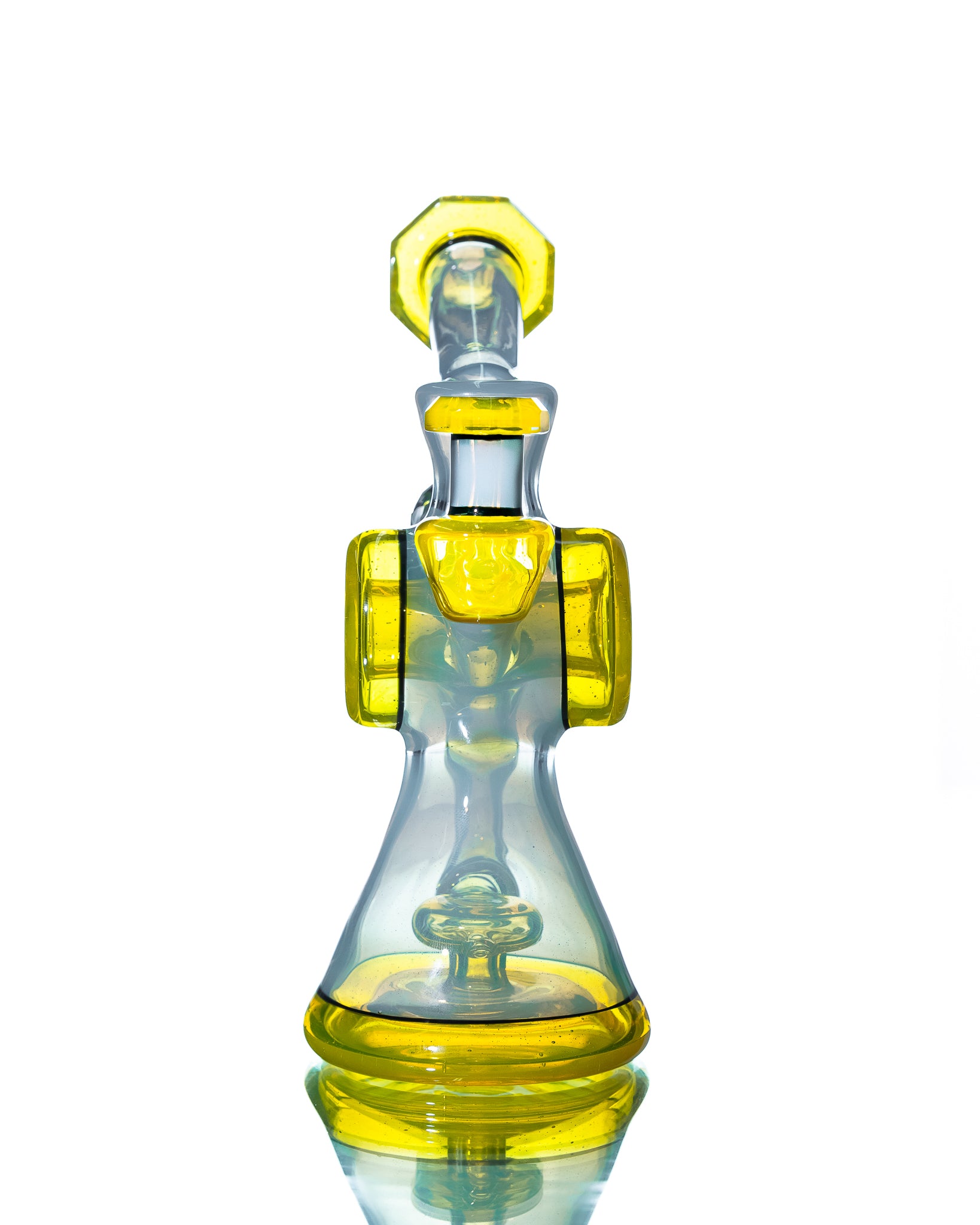 Bowman Glass - Bubble Dumper - Light Blue & Yellow
