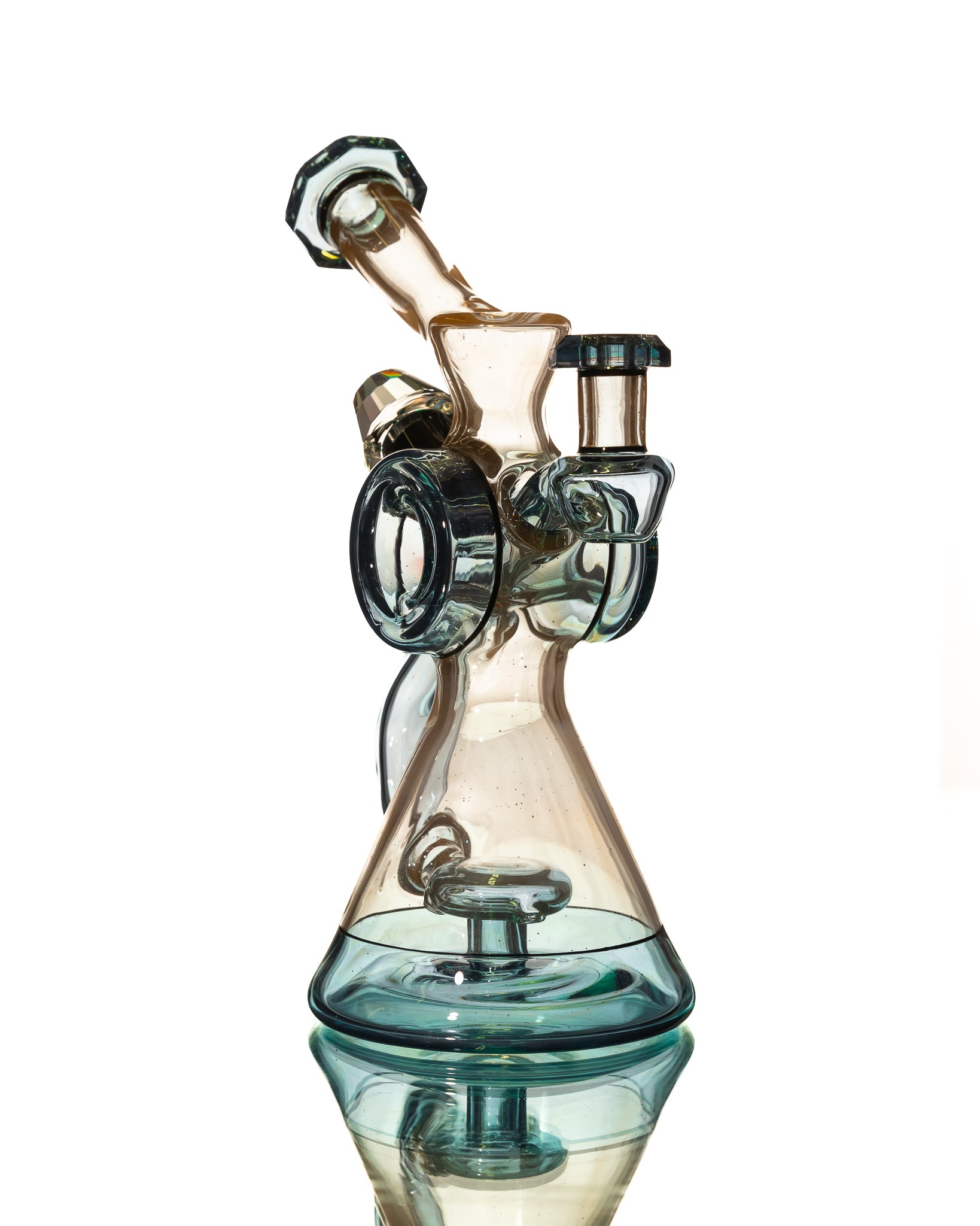 Bowman Glass - Bubble Dumper - Tan & Blue