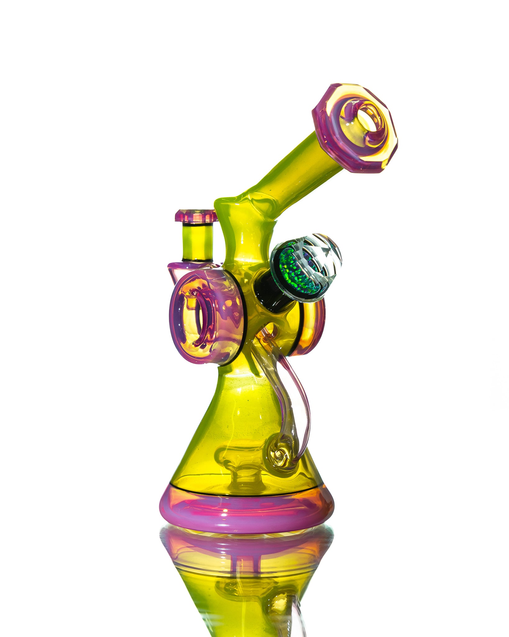 Bowman Glass - Bubble Dumper - Green & Pink