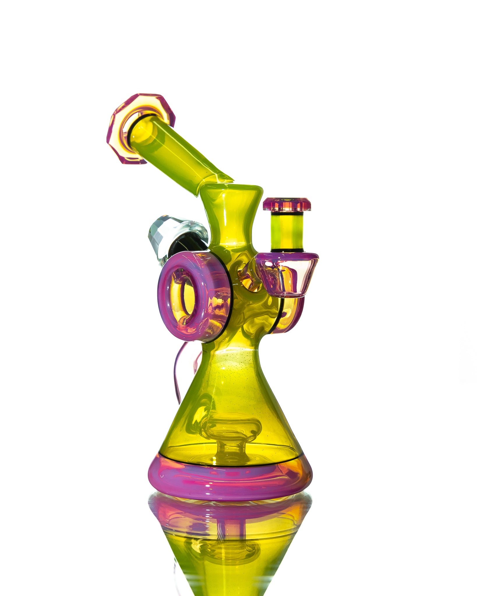 Bowman Glass - Bubble Dumper - Green & Pink