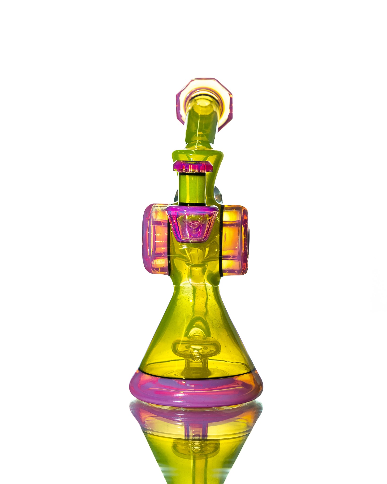 Bowman Glass - Bubble Dumper - Green & Pink