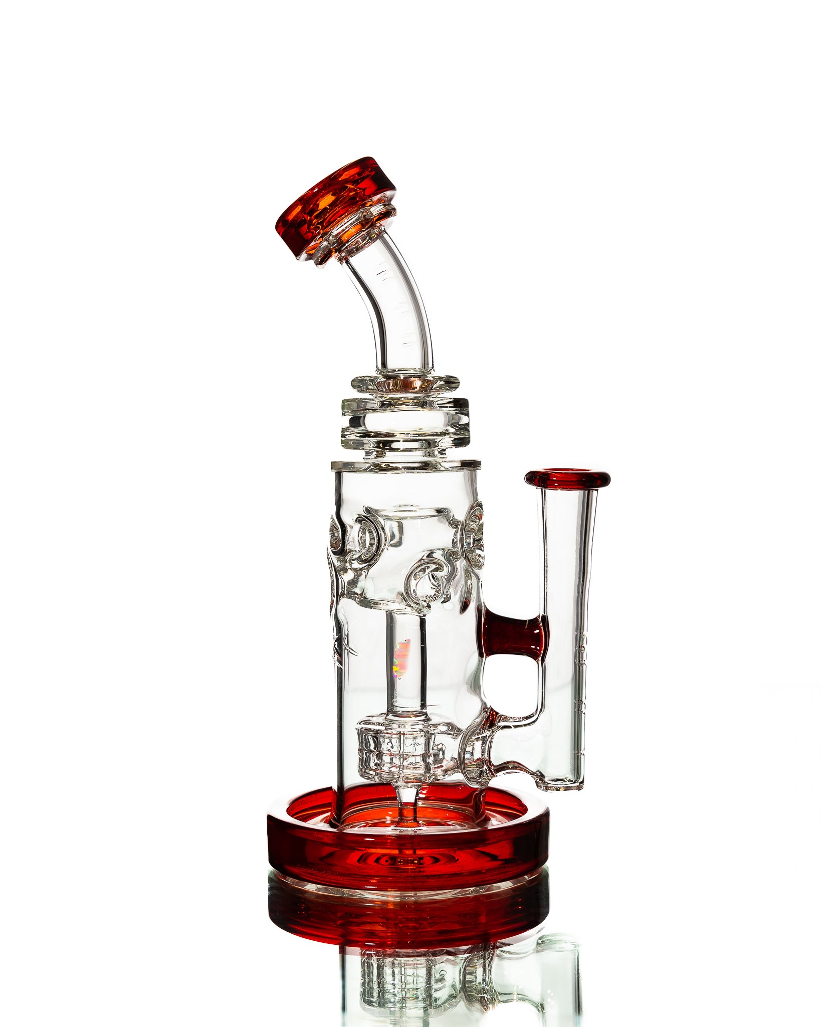 Bronx Glass - Bubbler - Clear & Red