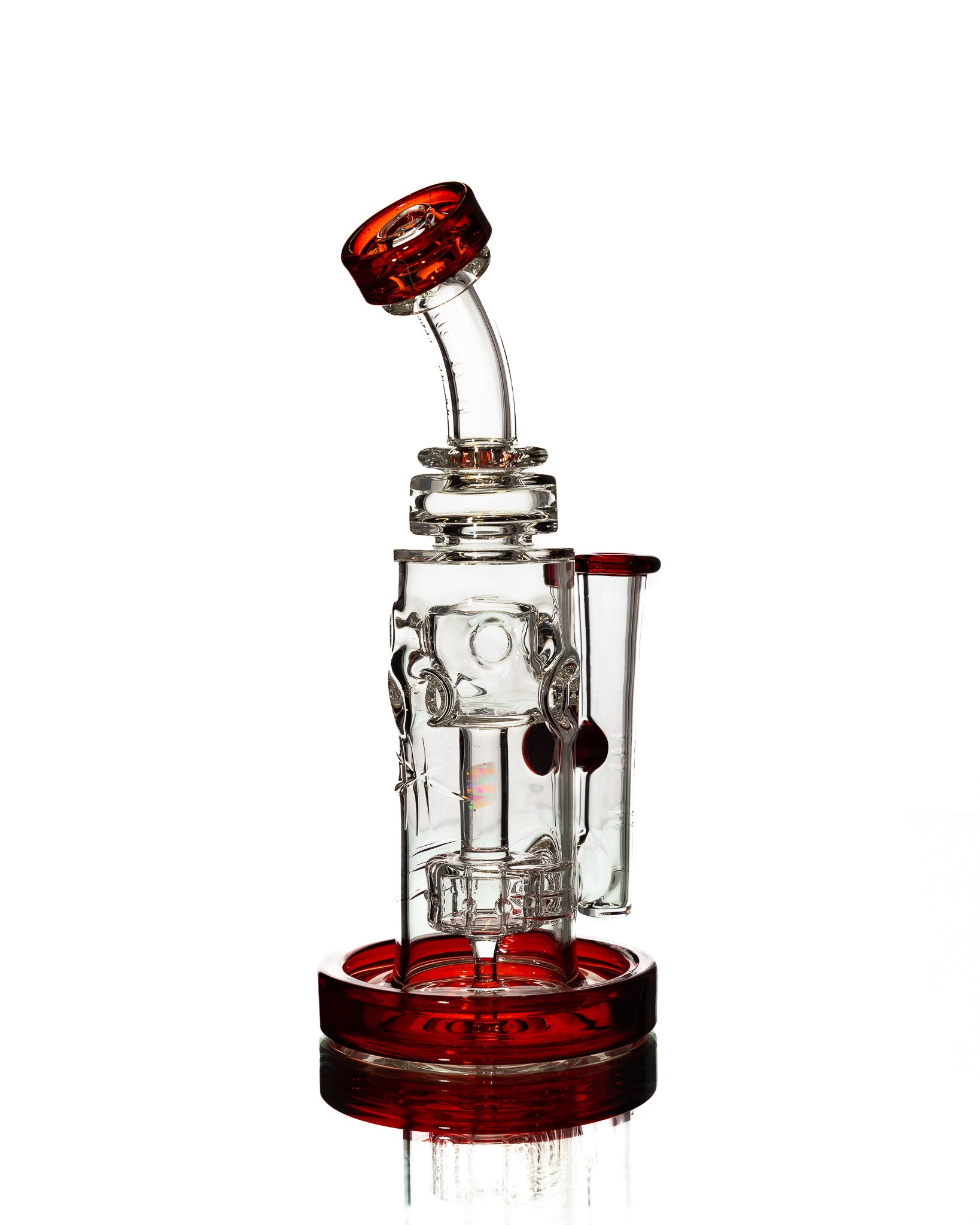 Bronx Glass - Bubbler - Clear & Red